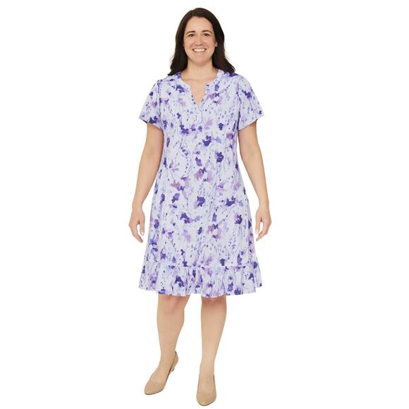 Isaac Mizrahi Live! Tall Printed Pebble Knit Dress - Blue, Size Large Tall (NWT) - Picture 1 of 7